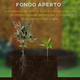 easycomfort letto per orto rialzato in hdpe fioriera da esterno rotonda 123x21cm marrone 33201