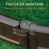 easycomfort letto per orto rialzato in hdpe fioriera da esterno rotonda 123x21cm marrone 33201