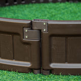 easycomfort letto per orto rialzato in hdpe fioriera da esterno rotonda 123x21cm marrone 33201