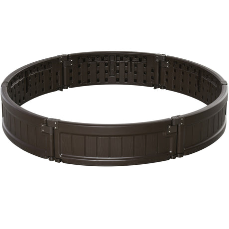 easycomfort letto per orto rialzato in hdpe fioriera da esterno rotonda 123x21cm marrone 33201