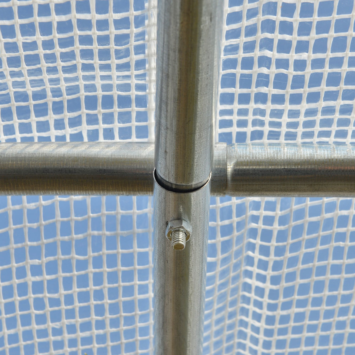 easycomfort serra per orto 3x2x2m in acciaio e copertura pe porte con zip e finestre a rete bianca