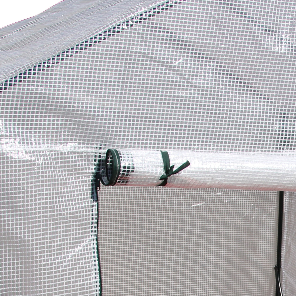 easycomfort serra da giardino per esterni in acciaio e pe con 2 scaffali e porta avvolgibile 143x143x195 cm bianco