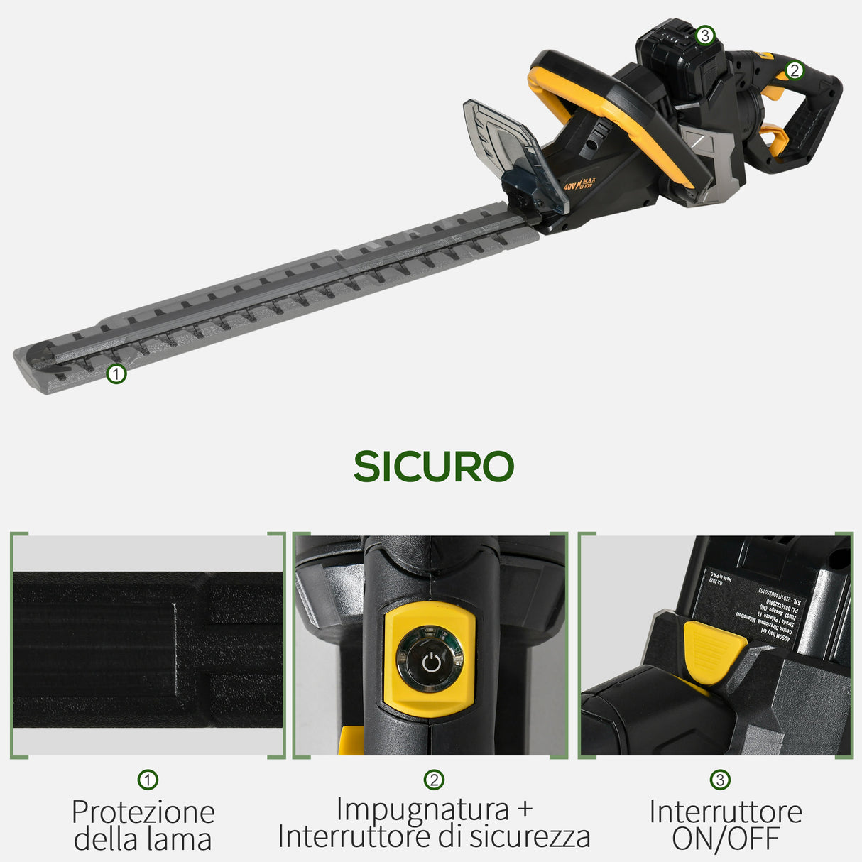 easycomfort easycomfort tagliasiepi elettrico a batteria con impugnatura ergonomica regolabile 180 e lama da 52cm