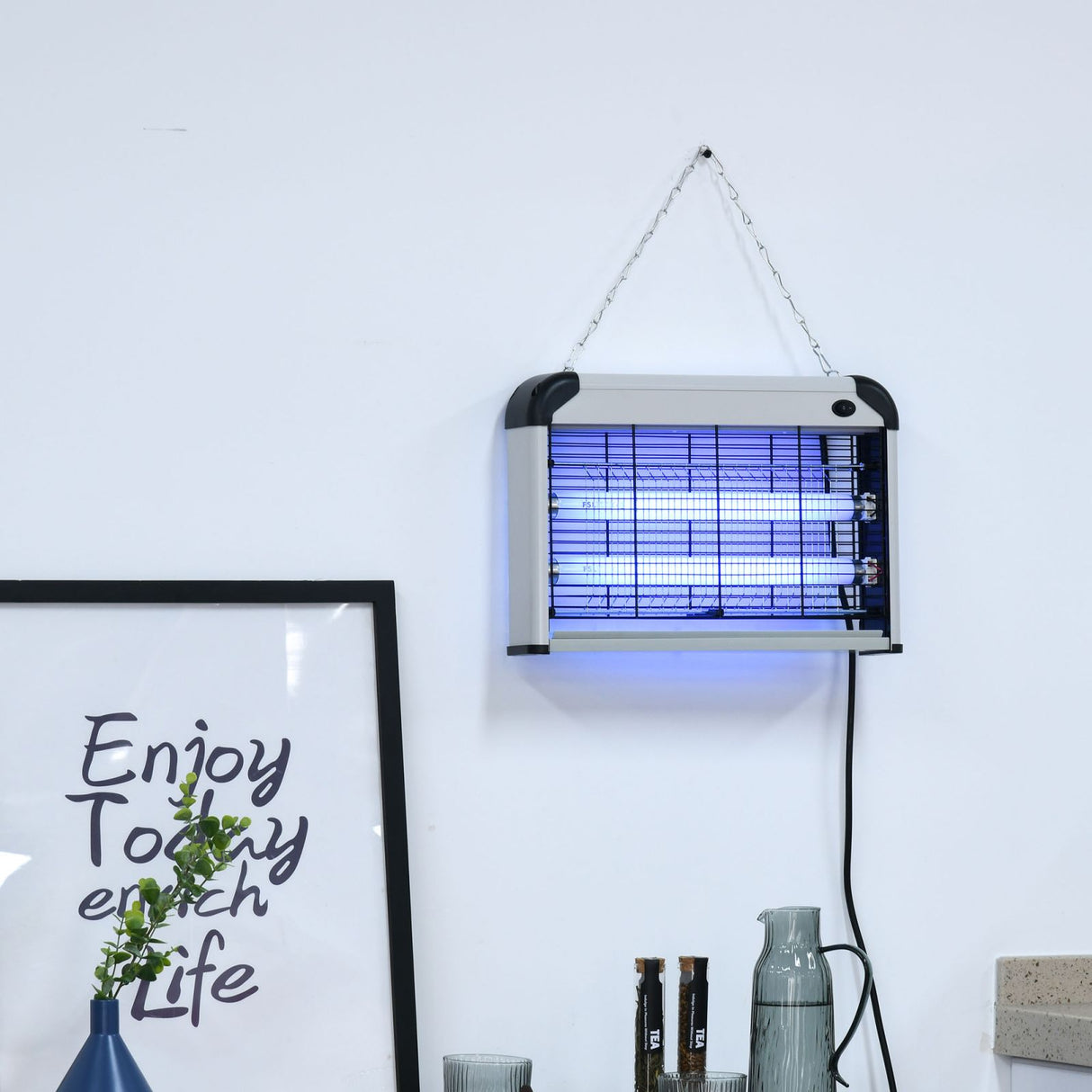 easycomfort easycomfort elettroinsetticida da esterno e interno con lampada antizanzare led per 60m zanzariera elettrica 20w argento