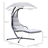 easycomfort easycomfort sdraio da giardino a dondolo relax chaise longue di lusso con tettuccio grigio