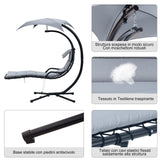 easycomfort easycomfort sdraio da giardino a dondolo relax chaise longue di lusso con tettuccio grigio