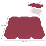 easycomfort tettuccio di ricambio per dondolo in poliestere con protezione uv50+ 192x144cm rosso