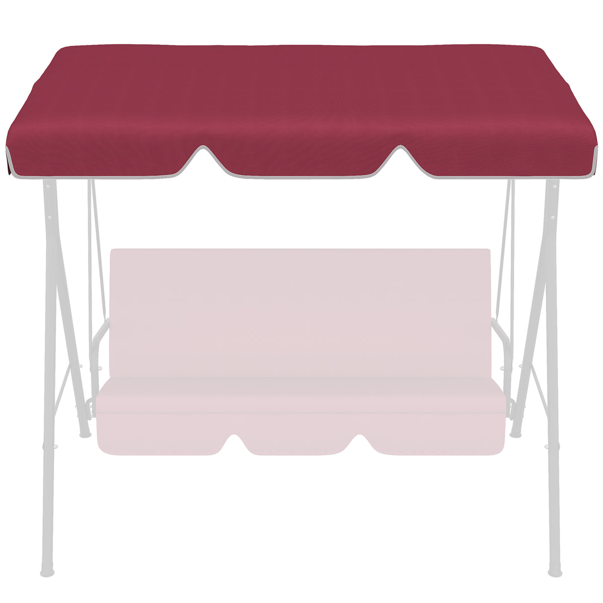 easycomfort tettuccio di ricambio per dondolo in poliestere con protezione uv50+ 192x144cm rosso