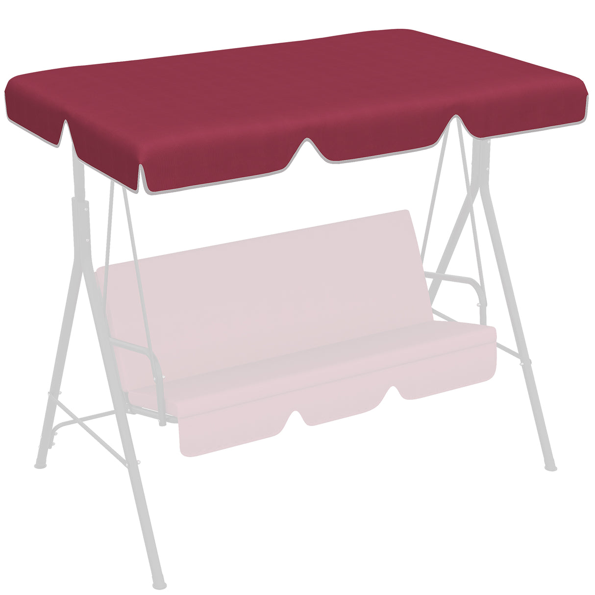 easycomfort tettuccio di ricambio per dondolo in poliestere con protezione uv50+ 192x144cm rosso