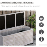 easycomfort easycomfort panca contenitore in legno di abete cassapanca da esterno con piedini antiscivolo 127x56x60cm grigio