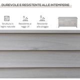 easycomfort easycomfort panca contenitore in legno di abete cassapanca da esterno con piedini antiscivolo 127x56x60cm grigio