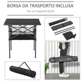 easycomfort easycomfort tavolo da campeggio pieghevole e arrotolabile con borsa da viaggio nera