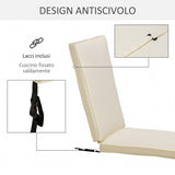 easycomfort cuscino per lettino prendisole con rivestimento poliestere sfoderabile 188x53x8cm bianco crema