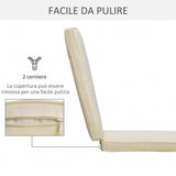 easycomfort cuscino per lettino prendisole con rivestimento poliestere sfoderabile 188x53x8cm bianco crema