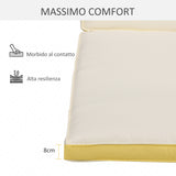 easycomfort cuscino per lettino prendisole con rivestimento poliestere sfoderabile 188x53x8cm bianco crema