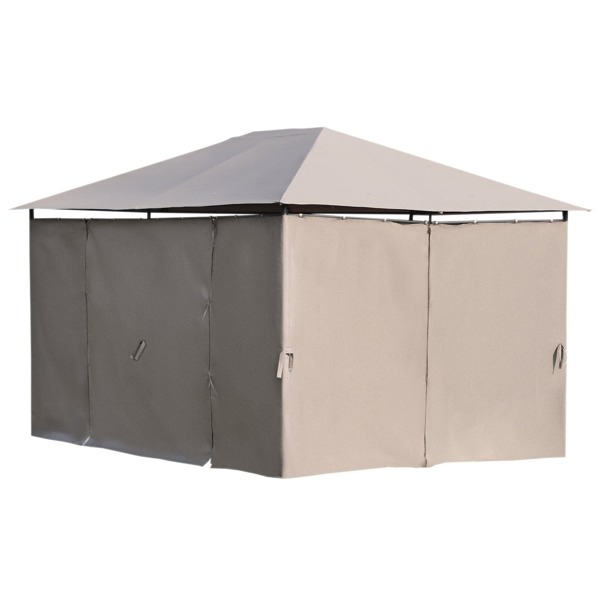 easycomfort easycomfort gazebo da giardinotelo in poliestere 6 pareti rimovibili 12 paletti struttura in metallo beige 400 x 300 x 264 cm