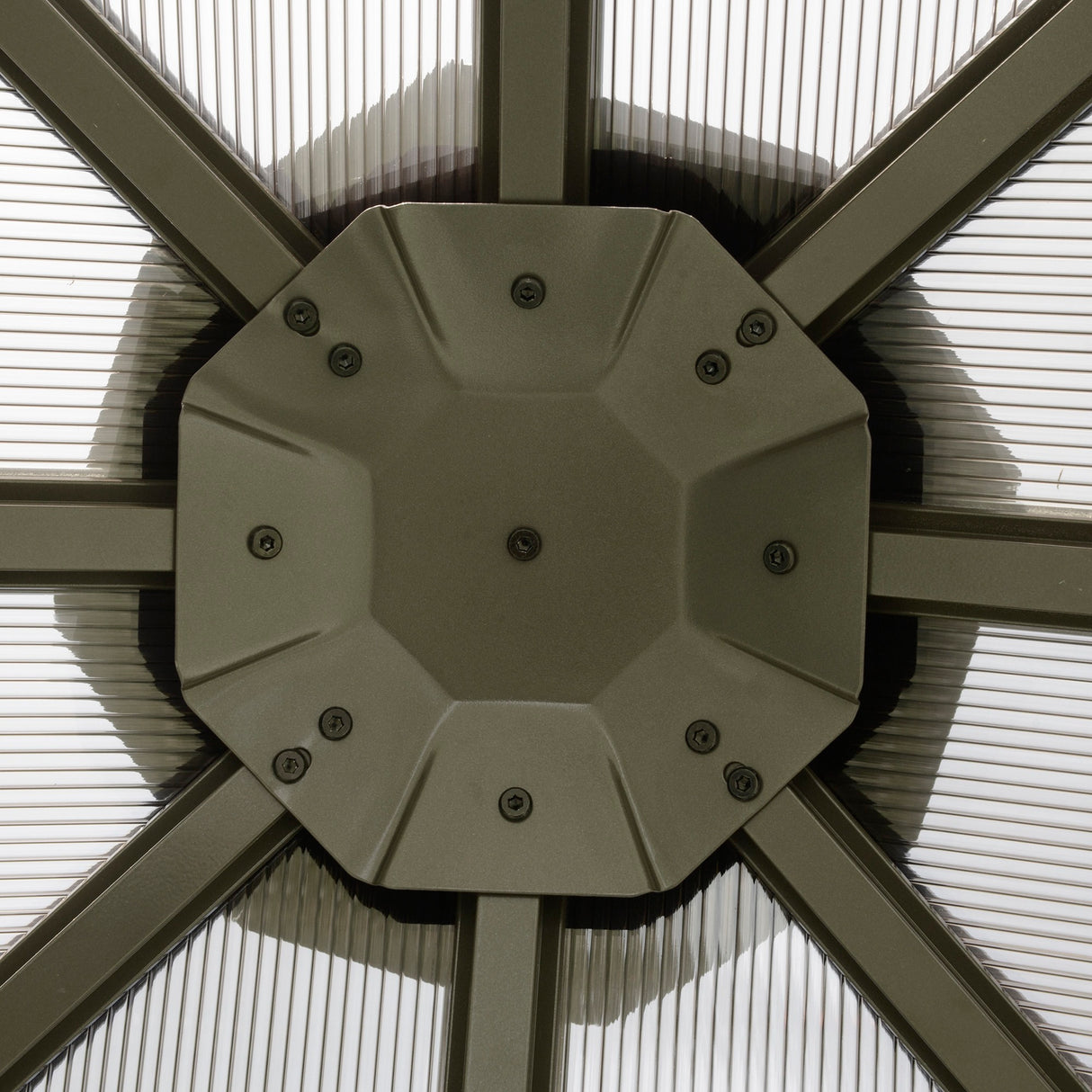 easycomfort gazebo da giardino 3x3m con tetto in policarbonato e zanzariere caffe e khaki