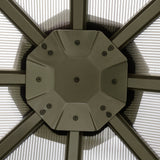 easycomfort gazebo da giardino 3x3m con tetto in policarbonato e zanzariere caffe e khaki