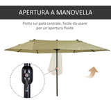 easycomfort easycomfort ombrellone doppio tettuccio da esterni ecru area coperta 4.6m