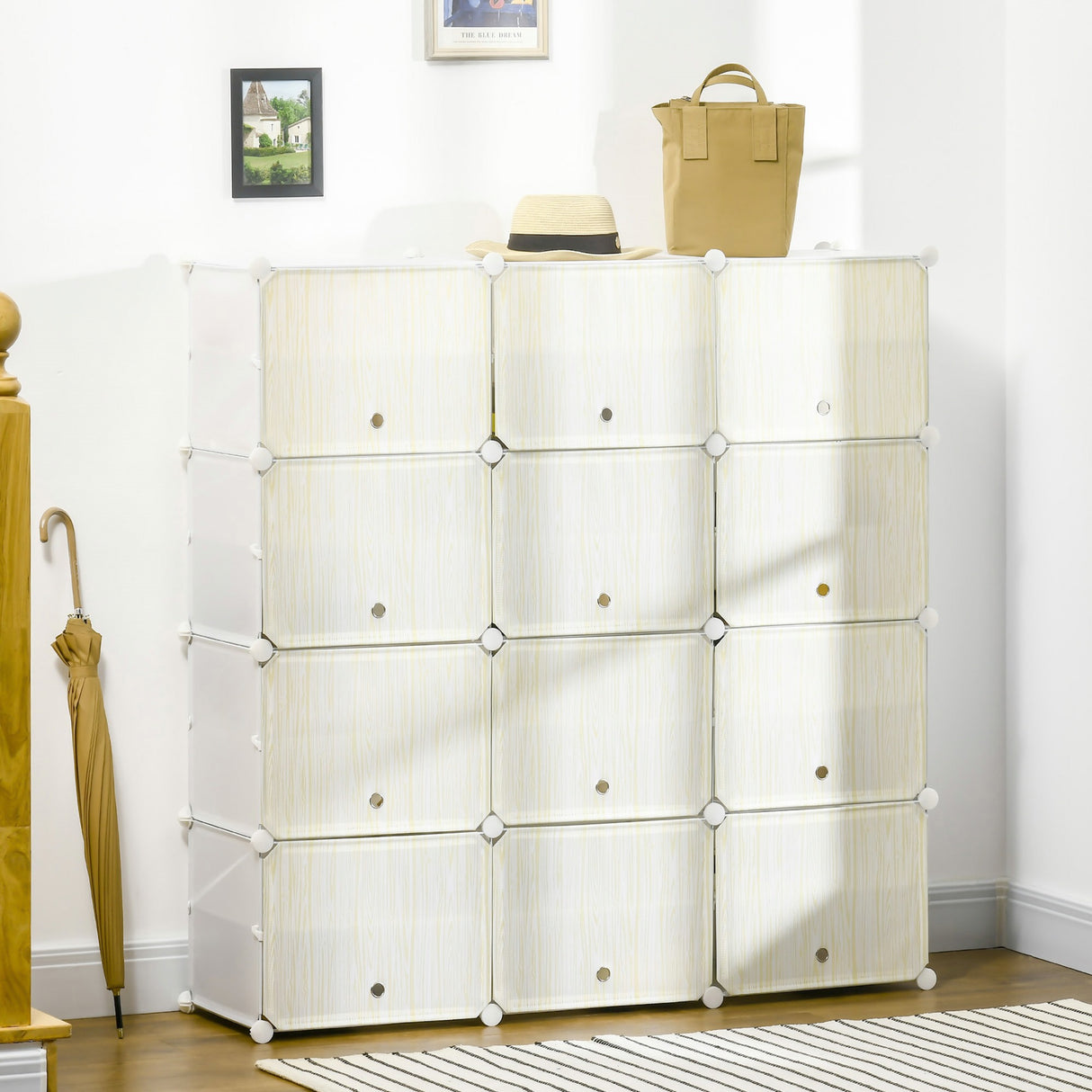 easycomfort easycomfort mobile scarpiera modulare salvaspazio 12 cubi in plastica pp e acciaio 125x32x125 cm