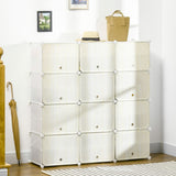 easycomfort easycomfort mobile scarpiera modulare salvaspazio 12 cubi in plastica pp e acciaio 125x32x125 cm