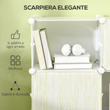 easycomfort easycomfort mobile scarpiera modulare salvaspazio 12 cubi in plastica pp e acciaio 125x32x125 cm
