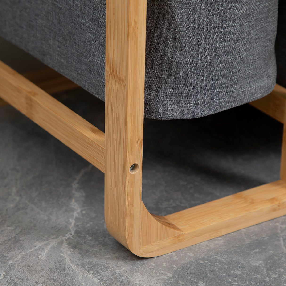 easycomfort easycomfort cesto portabiancheria con 3 scomparti estraibili in tessuto e bambu 50x32x69 7cm