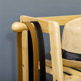 easycomfort easycomfort appendiabiti in bambu design rialzato a 2 livelli con barra e 2 ganci 114x40x139 cm