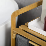 easycomfort easycomfort portabiancheria in legno di bambu con doppio cesto estraibile e ripiano a doghe 63 5x33x73cm grigio