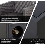 easycomfort salotto da giardino con divanetti e tavolino in rattan pe set 4 pezzi grigio