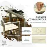 easycomfort set da esterni in rattan pe con tavolo e 4 sedie con cuscini grigio