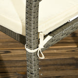 easycomfort set da esterni in rattan pe con tavolo e 4 sedie con cuscini grigio