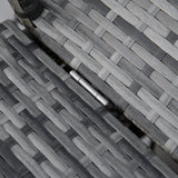 easycomfort easycomfort lettino prendisole in rattan pe schienale reclinabile a 4 livelli tettuccio e materassino