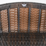 easycomfort easycomfort set tavolino e 2 sedie da esterno in pe rattan marrone e beige