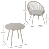 easycomfort easycomfort set poltroncine da giardino intrecciate in pe rattan con tavolino bianco crema