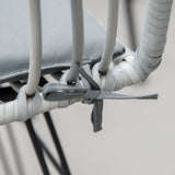 easycomfort set mobili da giardino 3 pezzi con tavolino e sedie in rattan pe poilestere e acciaio per esterni grigio