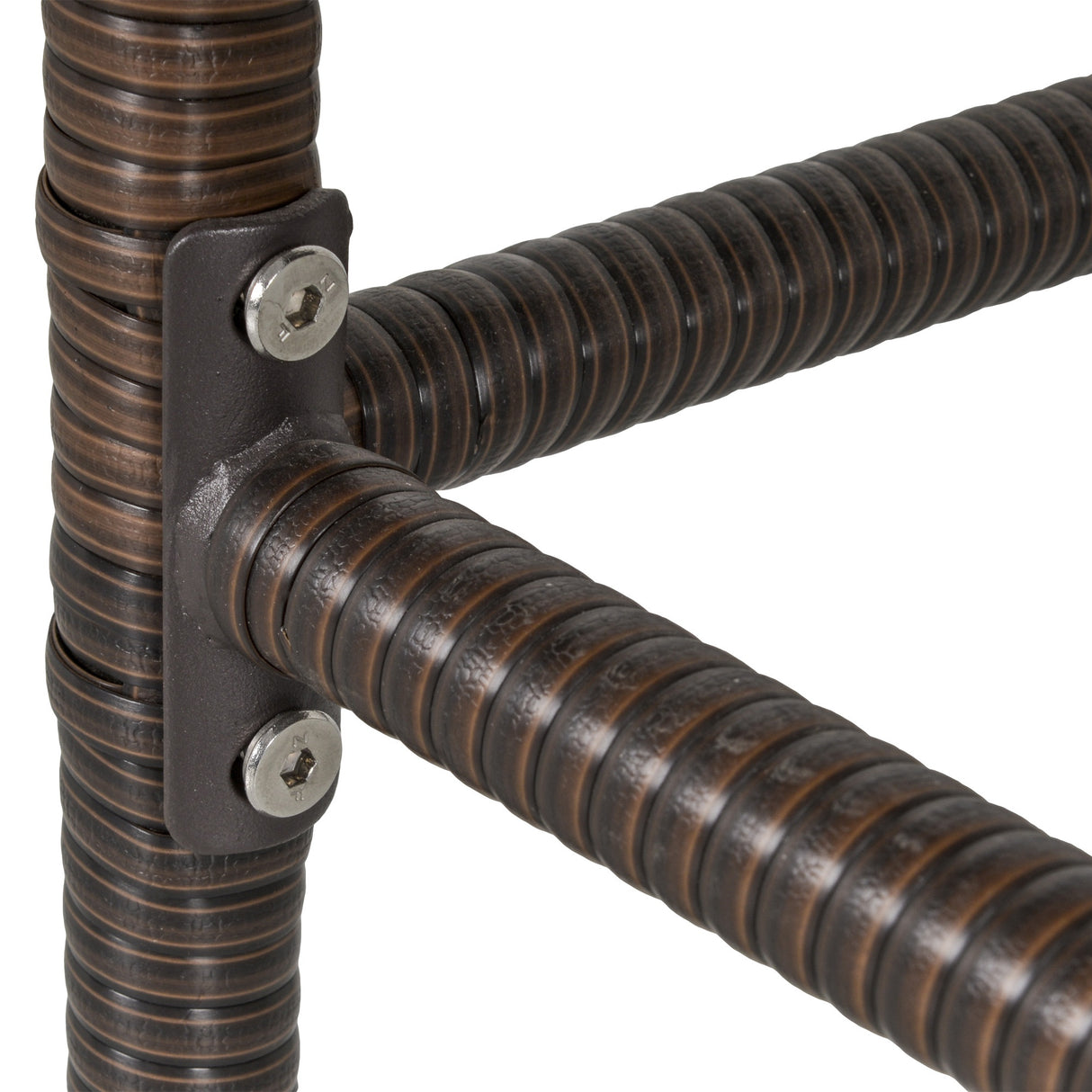 easycomfort easycomfort set 5 pezzi tavolino e 4 sedie alte in rattan sintetico e acciaio