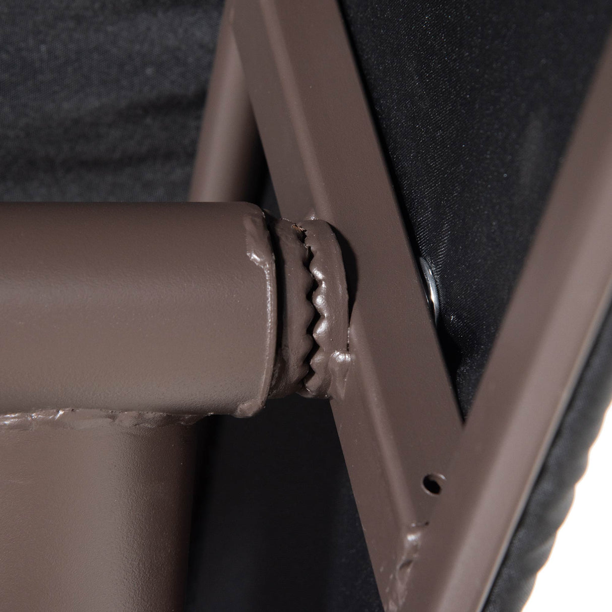 easycomfort dondolo da giardino 3 posti in rattan pe e metallo con tettuccio e cuscini sfoderabili 198x124x179cm marrone 33105