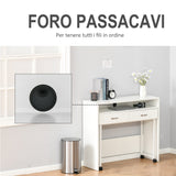 easycomfort easycomfort tavolo scrivania salvaspazio per camera e ufficio scrivania con cassetti e ruote postazione di lavoro doppia o singola 100x36x88cm bianco