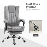 easycomfort easycomfort poltrona da ufficio massaggiante riscaldante altezza e reclinazione regolabili poggiapiedi retrattile 62x67x113 120cm grigio