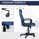 easycomfort sedia da gaming poltrona da ufficio girevole con ruote in similpelle nera blu