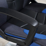 easycomfort sedia da gaming poltrona da ufficio girevole con ruote in similpelle nera blu