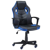 easycomfort sedia da gaming poltrona da ufficio girevole con ruote in similpelle nera blu