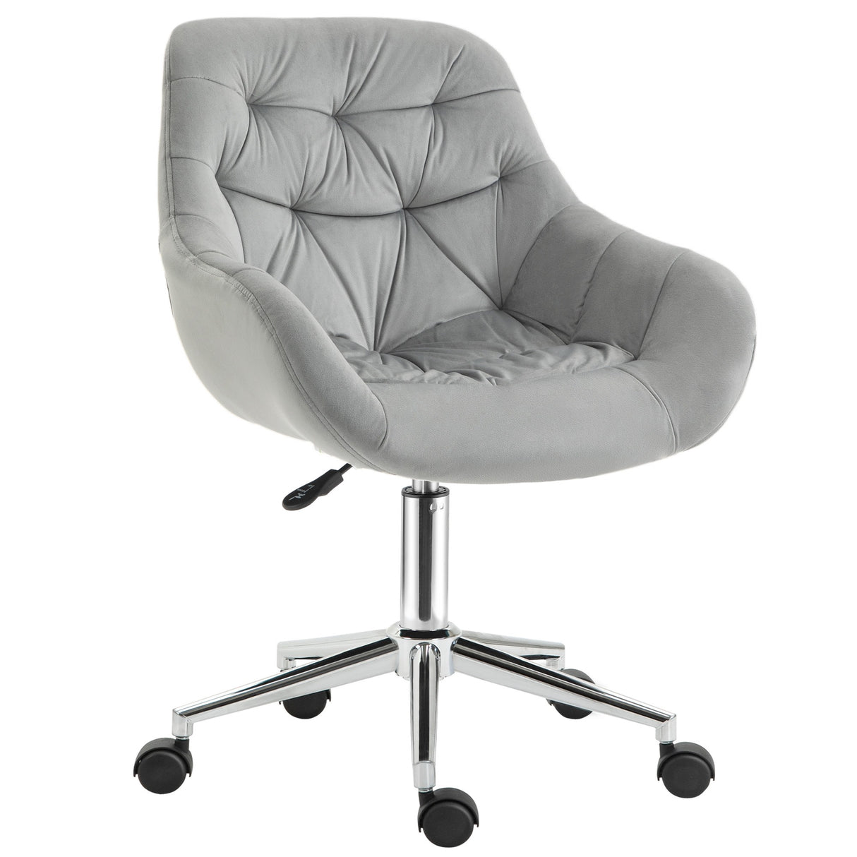 easycomfort easycomfort sedia da ufficio ergonomica girevole con altezza regolabile e ruote rivestimento in velluto grigio