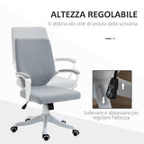 easycomfort easycomfort sedia da ufficio ergonomica altezza regolabile e funzione dondolo poltrona girevole con ruote 62x69x92 100cm grigio bianco