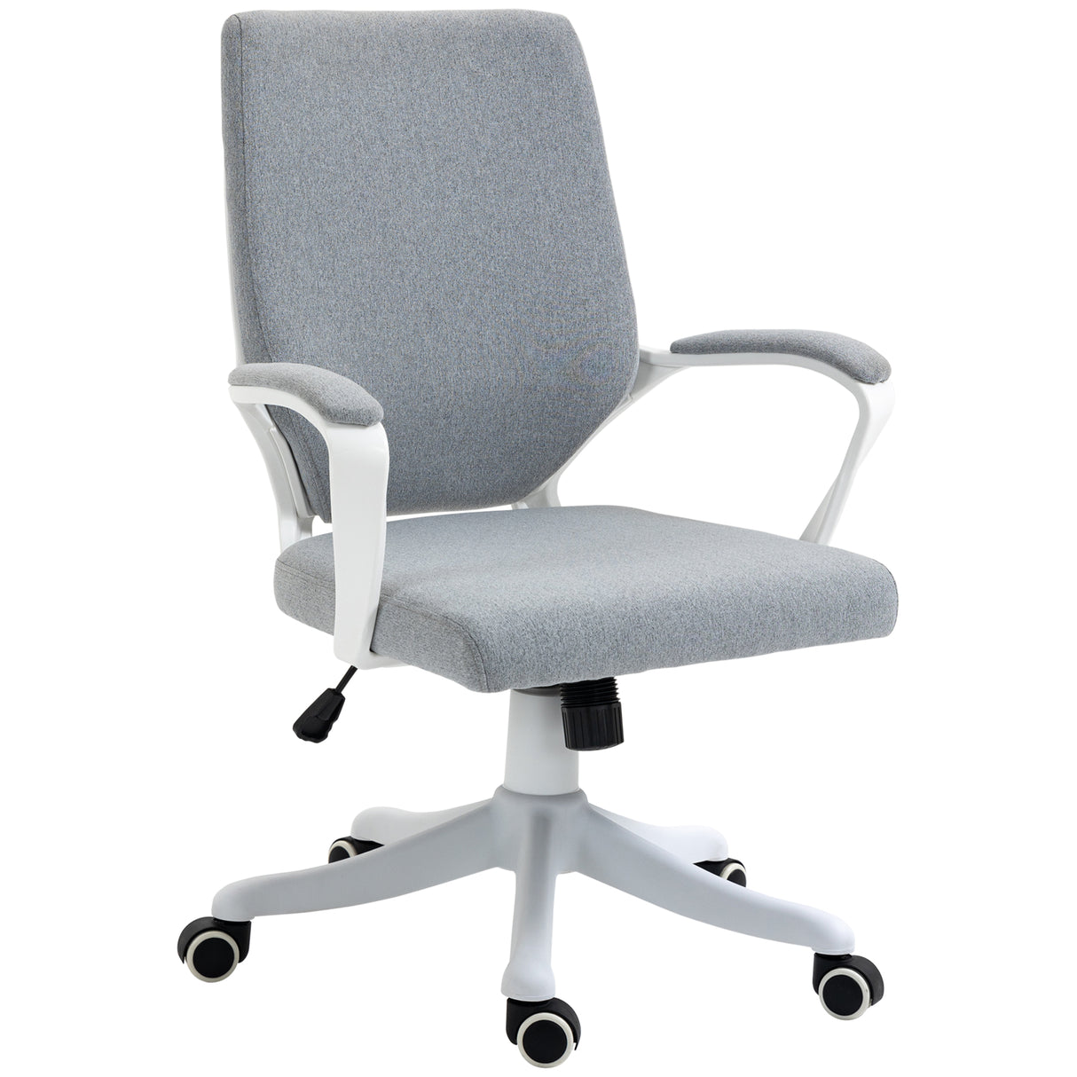 easycomfort easycomfort sedia da ufficio ergonomica altezza regolabile e funzione dondolo poltrona girevole con ruote 62x69x92 100cm grigio bianco