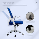 easycomfort easycomfort sedia da ufficio ergonomica con braccioli e supporto lombare poltrona ufficio girevole e altezza regolabile in tessuto blu