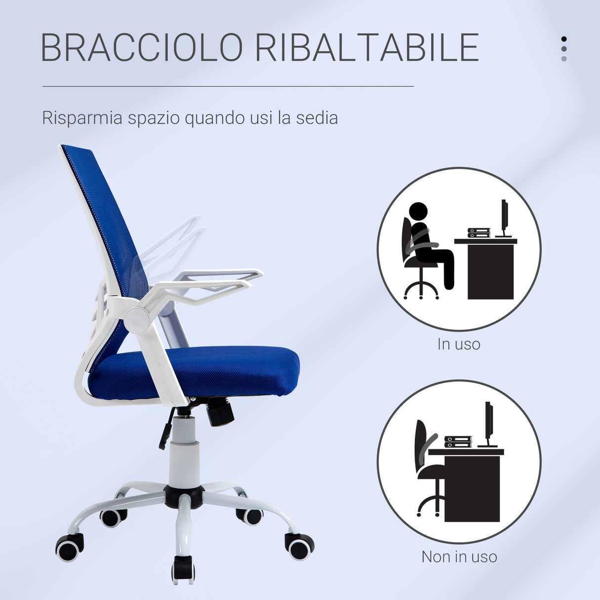 easycomfort easycomfort sedia da ufficio ergonomica con braccioli e supporto lombare poltrona ufficio girevole e altezza regolabile in tessuto blu