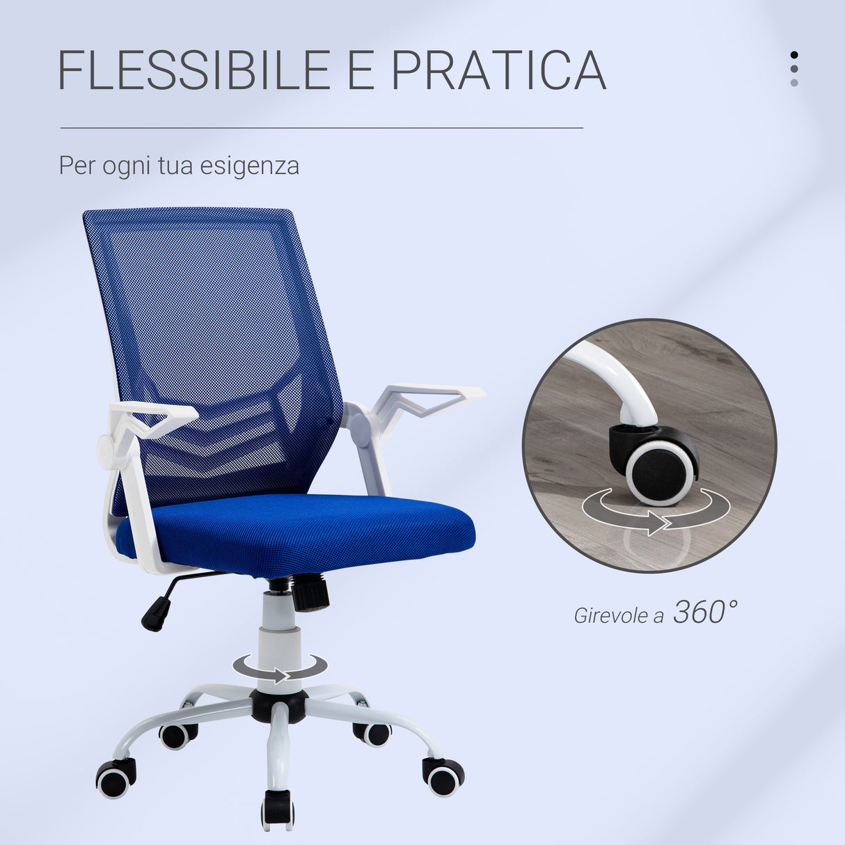 easycomfort easycomfort sedia da ufficio ergonomica con braccioli e supporto lombare poltrona ufficio girevole e altezza regolabile in tessuto blu
