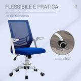 easycomfort easycomfort sedia da ufficio ergonomica con braccioli e supporto lombare poltrona ufficio girevole e altezza regolabile in tessuto blu